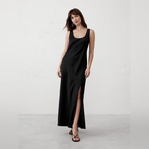 Banana Republic Black Maxi Slip Dress with Side Slit